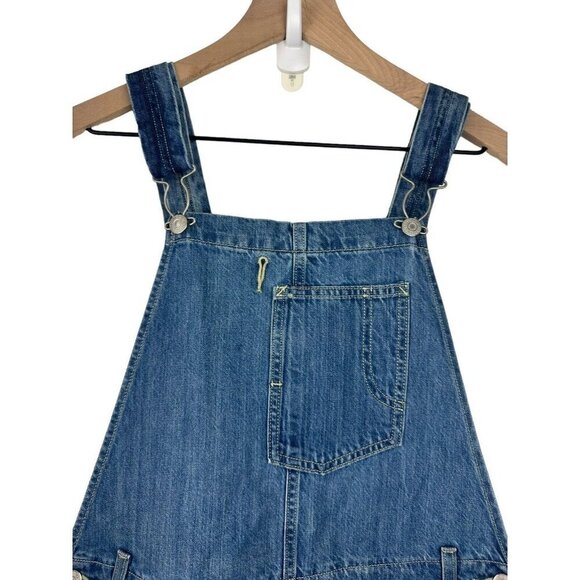 Levis Denim Jean Overall Pants Womens Sz Small Pockets Blue Medium Rinse - Picture 6 of 11